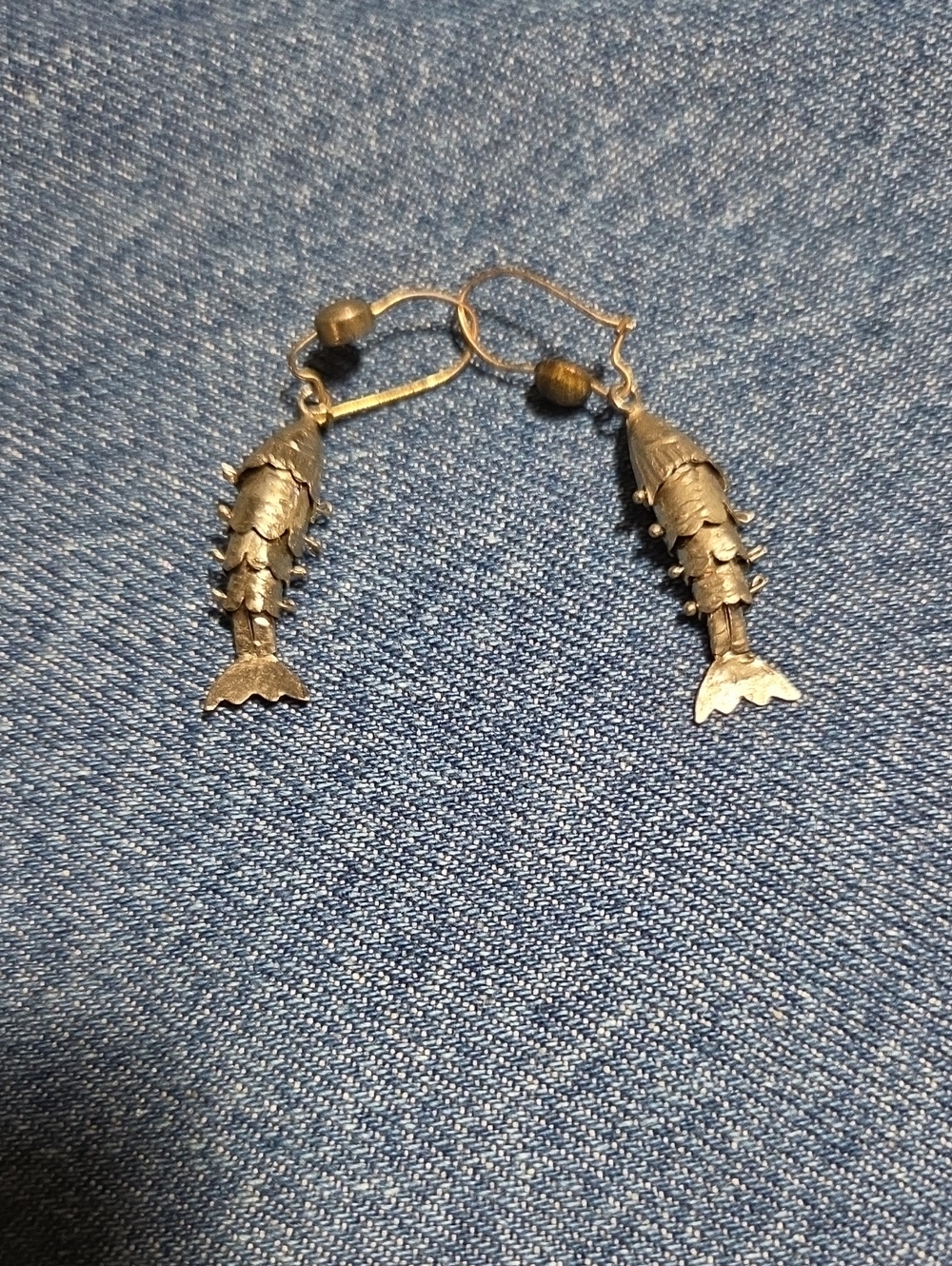 Silver Fish-Shaped Aquarium Ornament Earrings - Unbranded